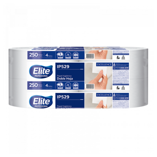 [W5111] Papel higiénico Elite doble hoja paquete x 4 rollos de 250 m ip 529