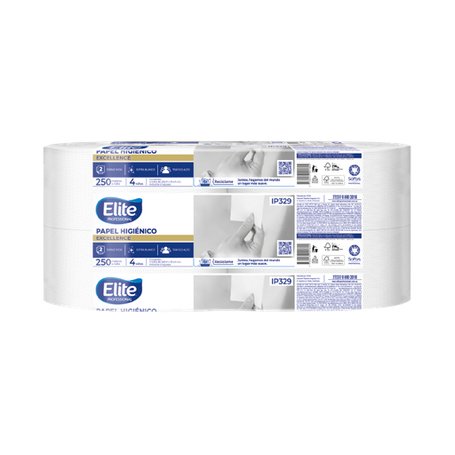 [ip 329] Papel higiénico Elite doble hoja paquete x 4 rollos de 250 m (ip 329)