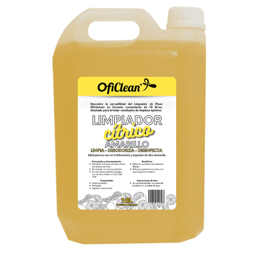 [W5083] Limpiador Oficlean cítrico x 10 L - Color amarillo