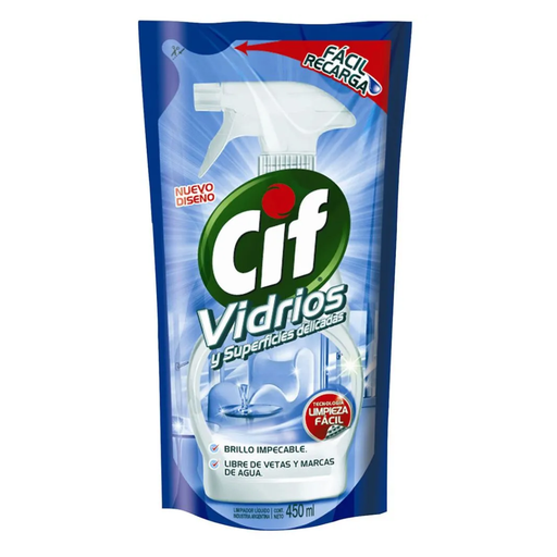 [W5079] Limpiador Cif para vidrios 450 cc doy pack
