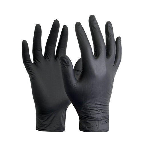 [W100485] Guantes de nitrilo color negro caja x 100 unidades talle s