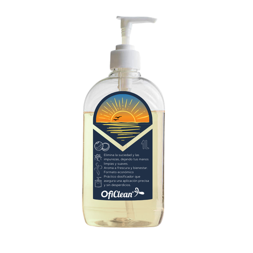 [W10060] Jabón líquido para manos neutro perlado Oficlean fragancia coco 1 L color ámbar