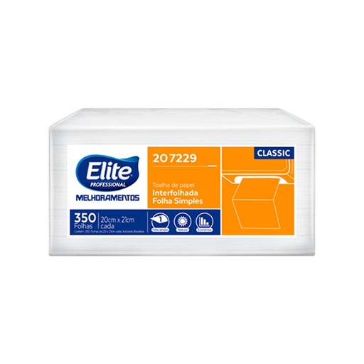 [IP308] Toalla Elite ip 308 (código caja 207229) hoja simple paquete x 350 (21 x 19 cm )