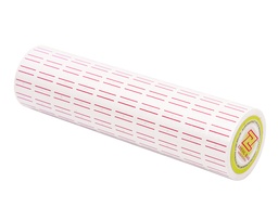 Etiquetas para precio en tubo x10 rollos color blanca con dos lineas rojas