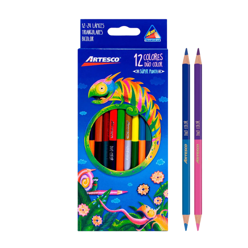 [16311009] Lápices de colores Artesco bicolor dúo