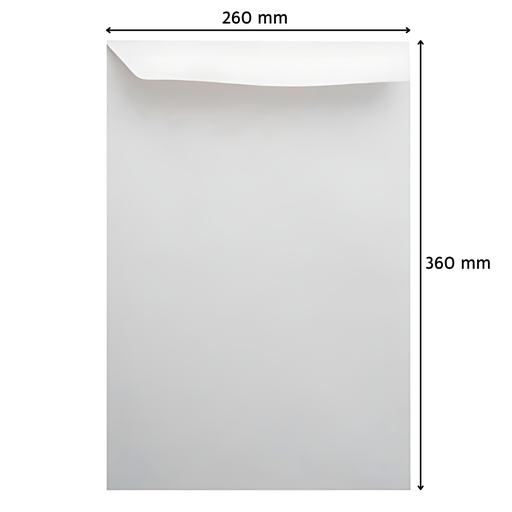 Sobres bolsa blanco oficio 260 x 360 mm paquete x 50