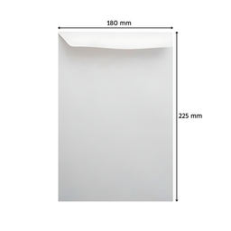 Sobres bolsa Blanco 180x255 mm Paq. x 50.