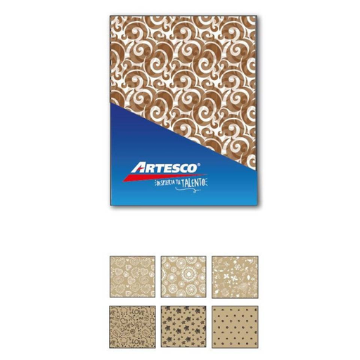 [PQKR] Artesco Pack cartulina entretenida kraft A4 10 hojas.