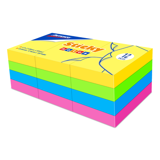 [NA2-16120002] Notas adhesivas Artesco 4 x 5 cm 12 tacos 100 hojas neón