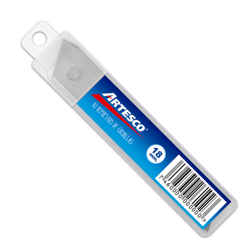 [16066051] Repuesto para trincheta Artesco, hoja ancha, estuche x 10