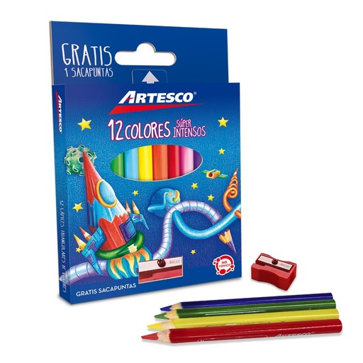 [16312000] Lápices de colores Artesco triangulares cortos