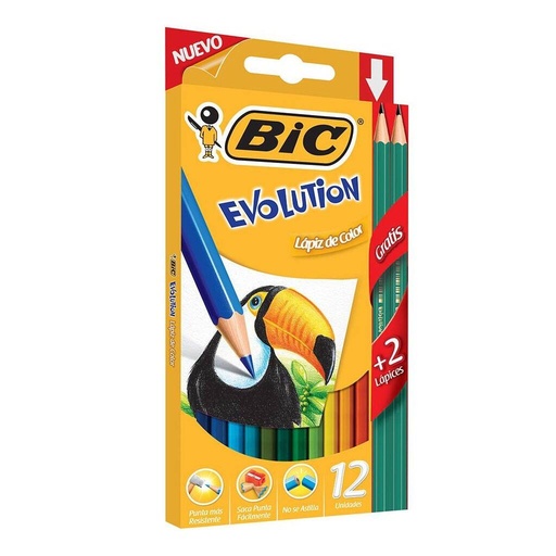 [950157] Lápices de colores Bic Evolution kit x12