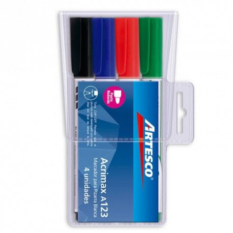 [7003020] Marcadores de pizarra Artesco estuche x 4
