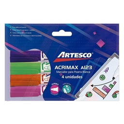 [A-E123] Marcadores de pizarra Artesco Acrimax estuche x 4 colores pastel