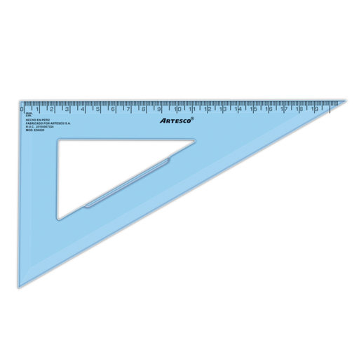[A-esc60] Escuadra técnica artesco 30° y 60º 20 cm.