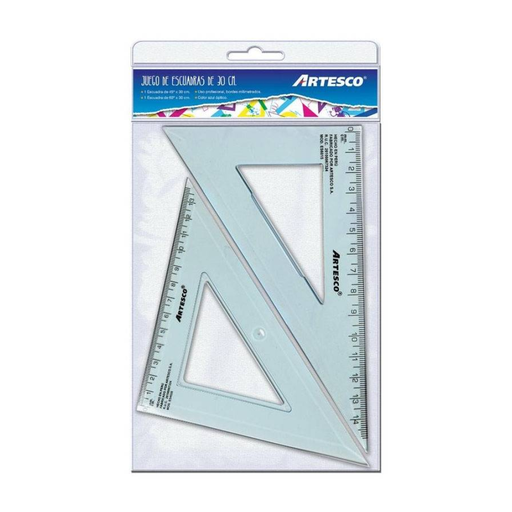 [A-10200100] Juego de 2 escuadras artesco 30 cm