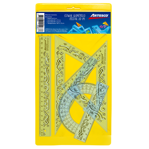 [101570006] Juegos de geometría Artesco 20 cm. Autoservicio.