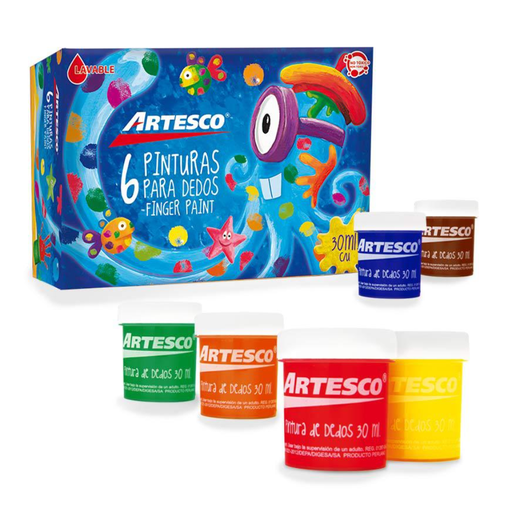 [A-15032001] Set de pinturas para dedos Artesco finger paint x 6