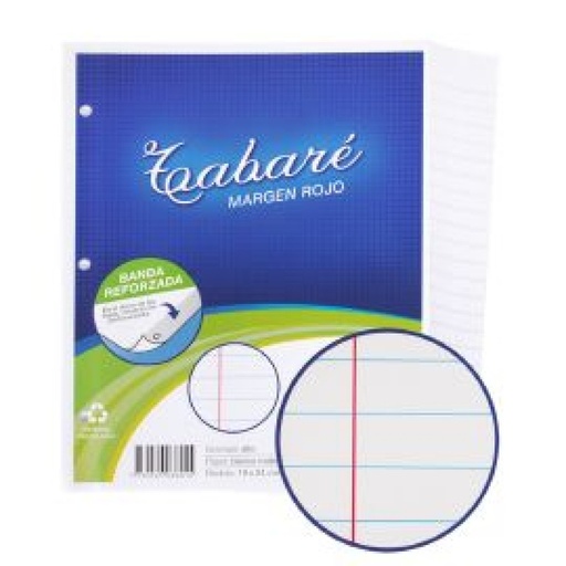 [907820] Hojas TABARÉ Margen Rojo pte 48 unid