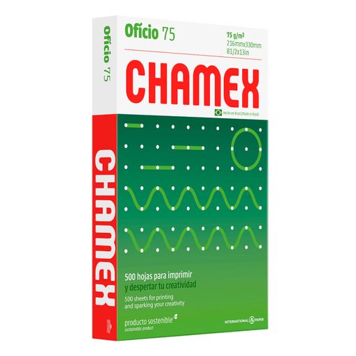 [CHAO] Resma de papel impresion Chamex tamaño oficio 75 g x 500 hojas
