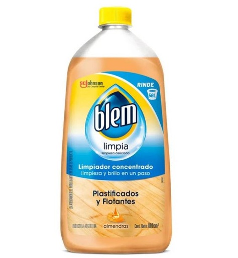 [W100467] Limpiador de pisos flotantes y plastificados Blem botella 800 cc fragancia almendras