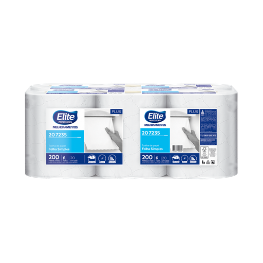 [IP340] Toalla para manos Elite ip340 (207235) en rollo 200 mt. blanco x 6
