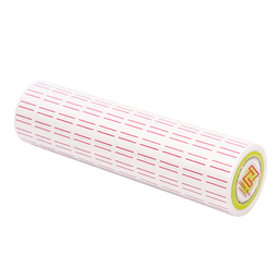 [7868] Etiquetas de precios, tubo x 10 rollos con 2 lineas rojas