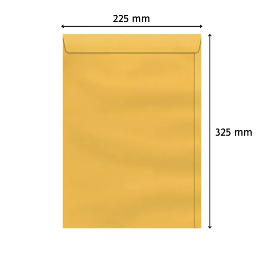 Sobres bolsa oro a4 225x325 mm. paquete x 50.