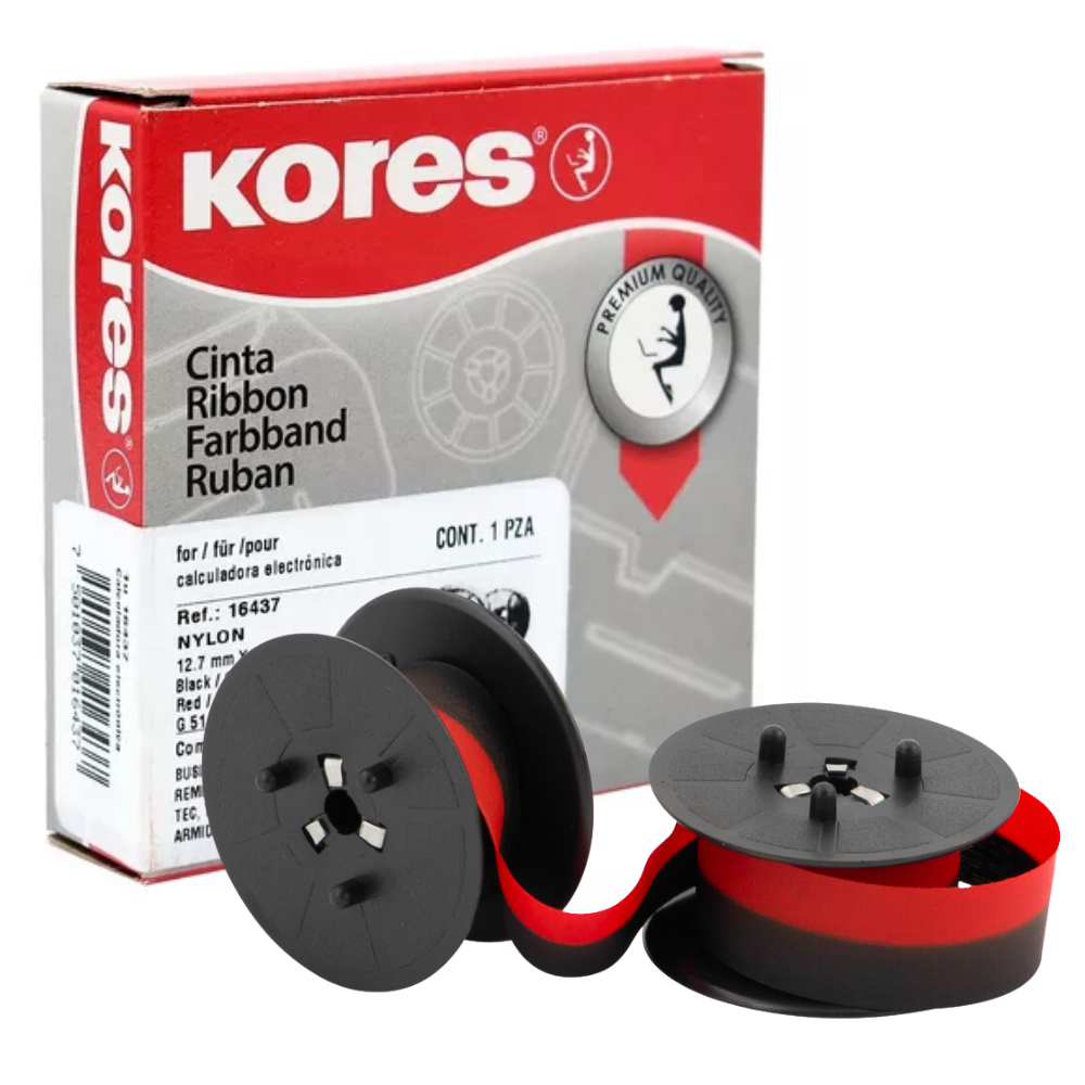 Cinta Kores doble carrete para máquina de calcular