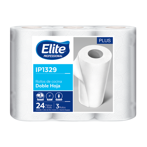 [ip1329] Toalla de cocina en rollo Elite IP 1349 paquete x 3