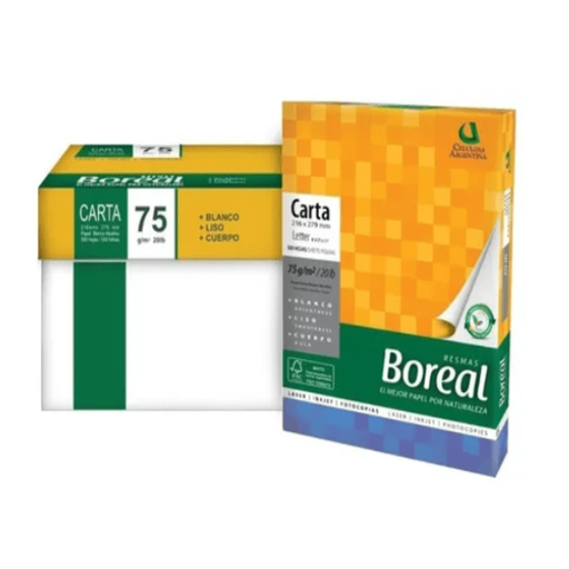 Resma de Papel para Impresión Boreal Carta 75 grs. 500 hojas