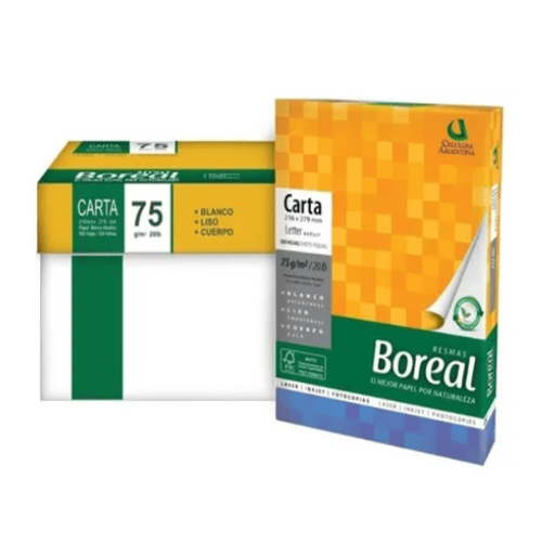 Resma de papel para impresión boreal carta 75 g 500 hojas