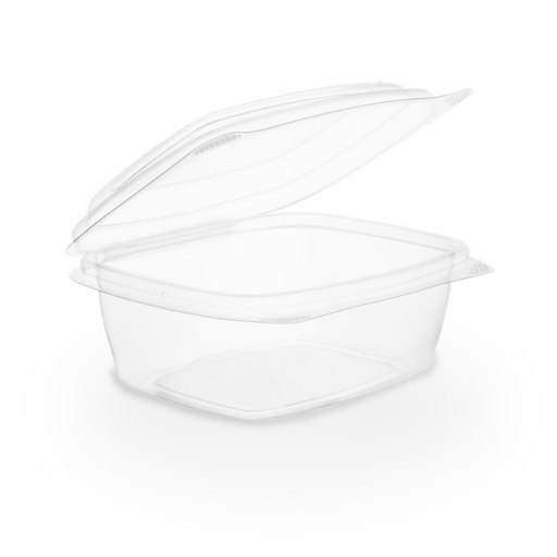 [VHD-08] Contenedor rectangular transparente con tapa rebatible de 8 onzas (350 ml) paquete x 50
