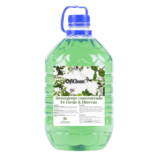 [W0492] Detergente oficlean concentrado té verde & hiervas bidón pet 5 lts.