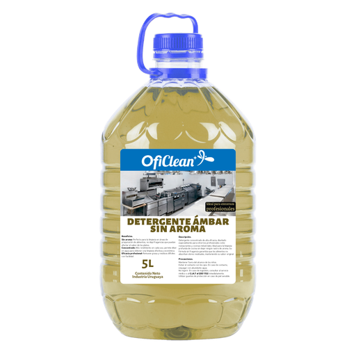 Detergente Oficlean concentrado ámbar sin aroma bidón pet 5 L