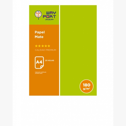 [PA-WM-180A4-020] Papel Way Port mate 180 g A4 x 20