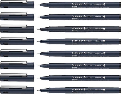 Schneider fineliner Pictus negro (caja x 6)