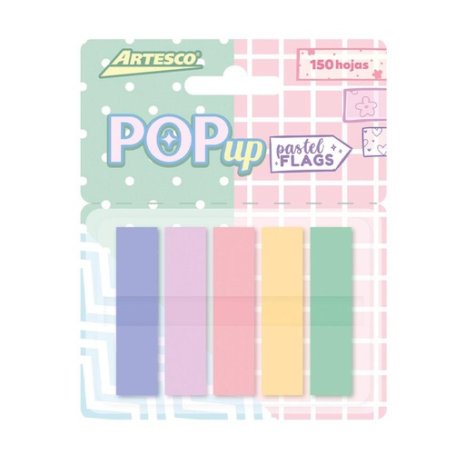 [AR16130002] Notas adhesivas artesco banderitas pastel 5 colores 30 hojas