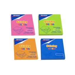 [NA16-16120403] Notas adhesivas Artesco  7,5 x 7,5 cm 100 hojas neón paquete x 12 surtidos