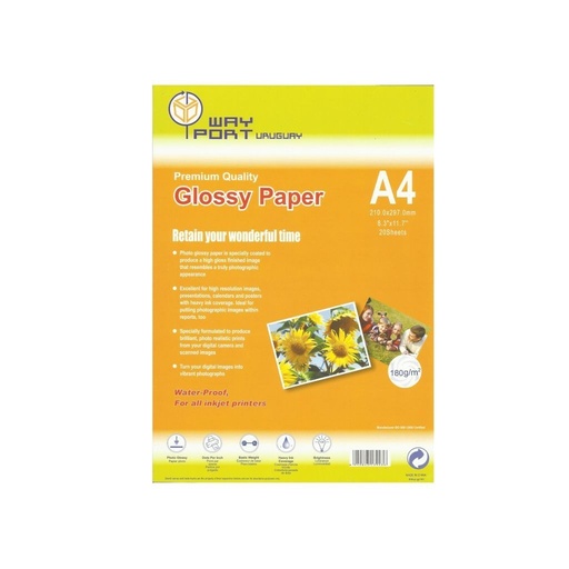 [PA-WAAG-135A4-020] PAPEL WAYPORT AUTOADHESIVO 135 GR A4 X 20