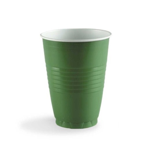 [D610762] Vaso plastico colores verde 7 Oz. 207 Ml. Paq. X 12 caja x 40