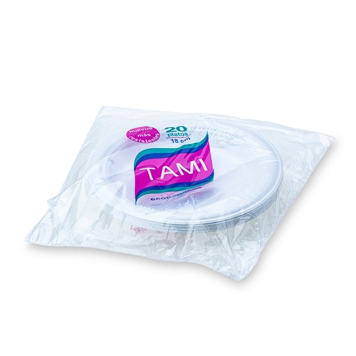 [D571801] Plato blanco 18 Cm. Paq. X 20 180 caja x 50
