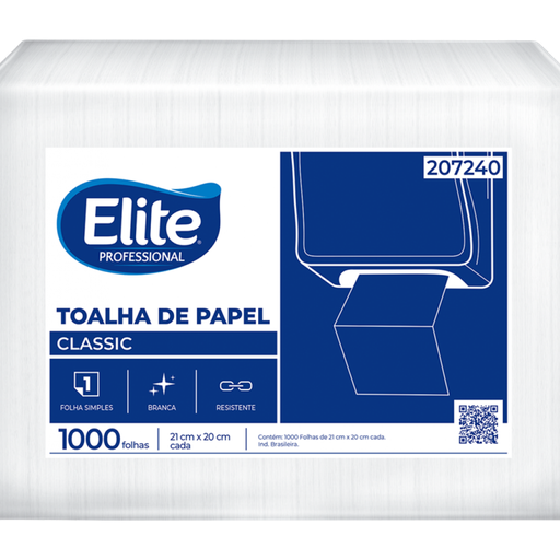 [W1314] Toalla de papel interfoliada Elite ip327 (Paq. x 1000 toallas) 20x21 cm.