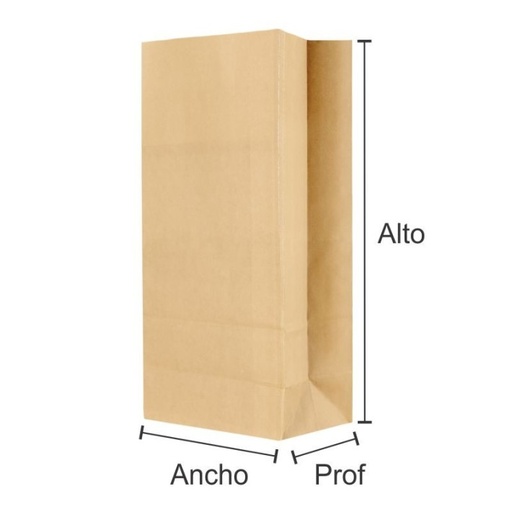 Bolsa bizcocho kraft (28x15 cm. fuelle 9 Cm.) (precio por kilo)