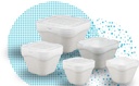 Envase pote térmico de espuma cuadrado funda x 100